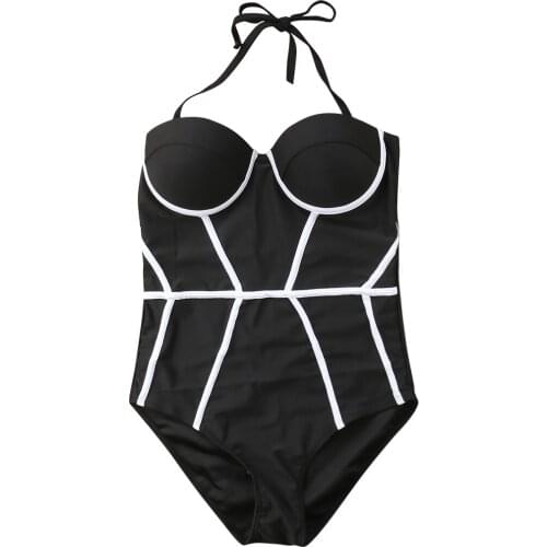 2019 Sexy Women Swimwear Lady One-Piece Swimsuit Bathing Monokini Push-Up Padded Bikinis Women Sexy Bathing Bather Beach Outwear