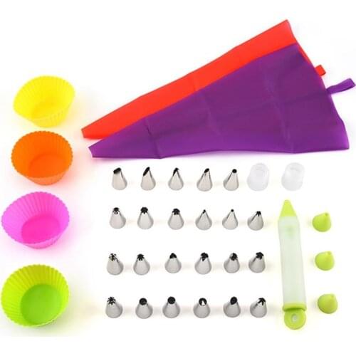 24 Pcs/Set DIY Cake Decor Tool Stainless Steel Cakecup Cream Pastry Nozzle Decorating Tools Kitchen Homemade Cake Gadgets