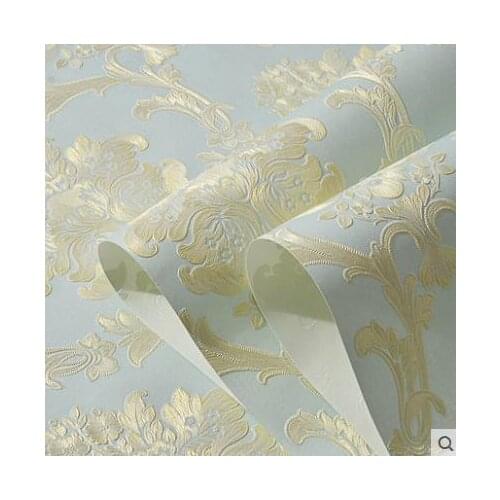 3D stereo wallpaper European Damascus non-woven wallpaper warm girl bedroom living room TV background wallpaper