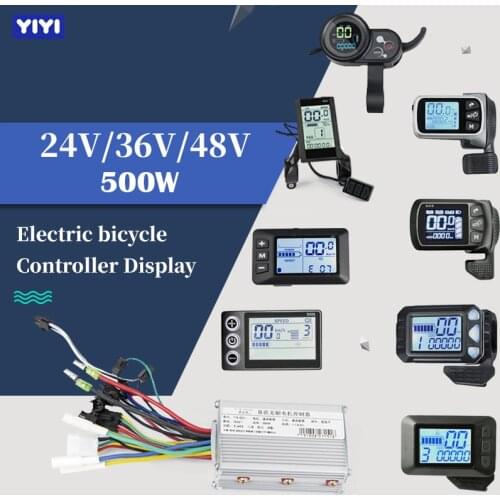 500W Ebike Controller with Display Electric Bike Brushless Controller Conversion Kits for Scooter with Motor