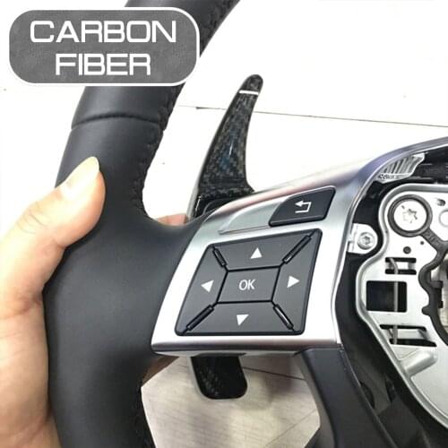 For Mercedes Benz A/B/C/E/M Class GLK SLK GLCarbon Fiber Car Steering Wheel Extend Paddle Shifters Covers Car Stickers
