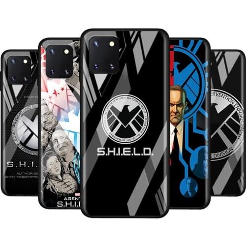 Marvel SHIELD For Samsung Note 20 10 9 8 Ultra Lite Plus 5G A70 A50 A40 A30 A20 A10 Tempered Glass Phone Case