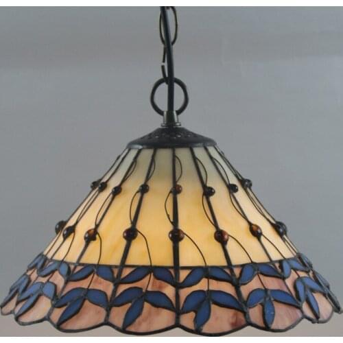 Stained Glass Lamp European Brief Art Glass Curtain Beads Pendant Lights Living Room Restaurant Suspension Light Fixtures