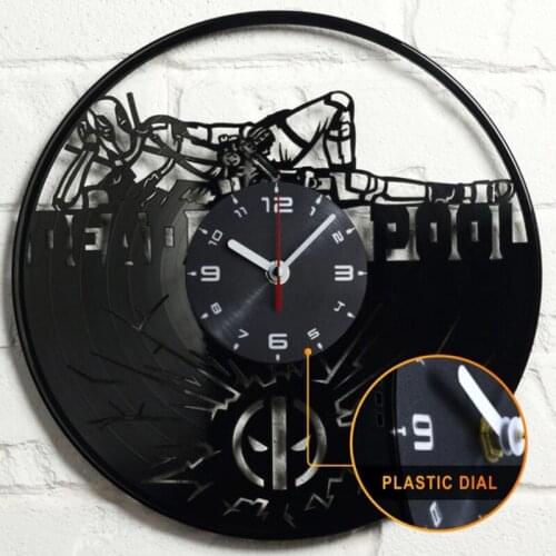 Deadpool Wall Clock Modern Design Classic CD Record LED Clocks Creative Antique 3D Decorative Vinyl Wall Watch Home Decor Silent