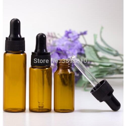 Emptpy 5ml 10ml 15ml 20ml Glass Essential Oil Dropper Bottle Drop Liquid Pipette jars Amber Cosmetic Packaging F309