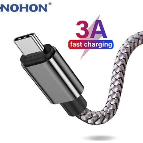 USB Type C Cable For Samsung S20 S10 Xiaomi mi 9 3A Fast Charging USB-C Cable Mobile Phone Charger USBC Type-C Data Wire Cord 3m