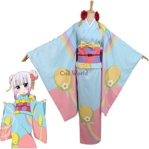Miss Kobayashis Dragon Maid Kamui Kanna Kimono Yukata Dress Uniform Anime Outfit Cosplay Costumes