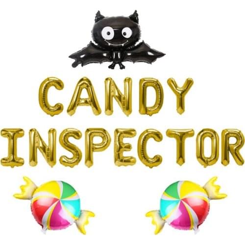 Candy Inspector Banner Mylar Foil Balloon Funny Halloween Decoration Halloween Coffee Mug Halloween Supplies