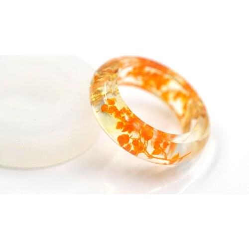 Korea Colorful Dried Flower Bague Anillos Aesthetic Resin Anelli Donna Rings For Teen Girls Boho Jewelry