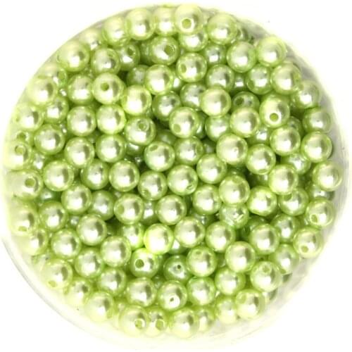 Round Approx 1000pcs/lot Light Green Color 6mm Dia. Imitation Pearl Plastic Beads Wholesale for Jewelry Making CN-BSG01-02LGN