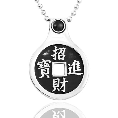 Chinese style Tai Chi pendant 316L Stainless Steel necklace men luckly Fashion jewelry