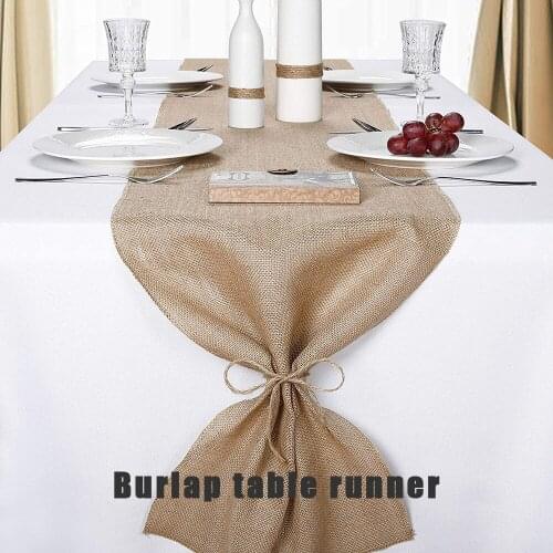 Burlap Table Runner For Farmhouse Style Dining Room Rustic Home Decor Coffee Tea Outdoor Tables Cover Wedding Party Decoration