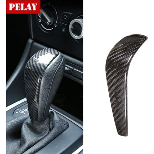 Gear Shift Knob sticker Real Carbon Fiber For BMW E90 E92 E93 E87 X1 2011 2012 2013 1 3 series 05-12 Decoration Accessories