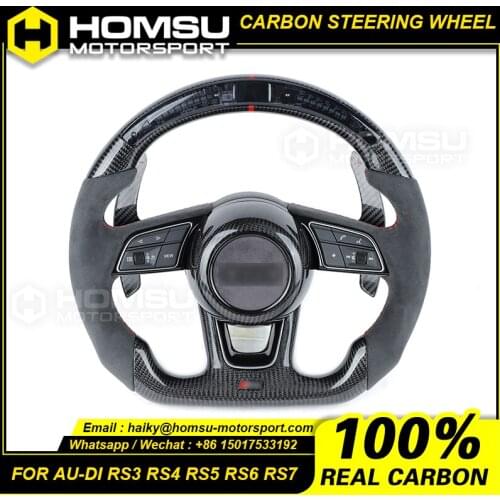 Custom alcanta ra carbon fiber steering wheel for aud i RS3 RS4 RS5 RS6 RS7 LED steering wheel