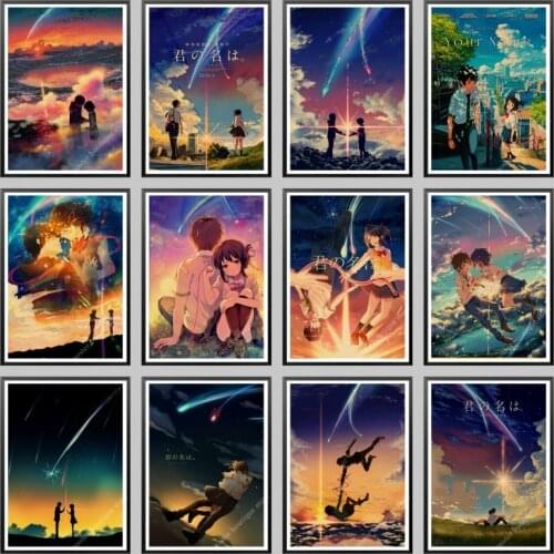 Japanese Anime Your Name Movie Kraft Paper Posters for HD Art Poster Print Home Decor Painting wall sticker