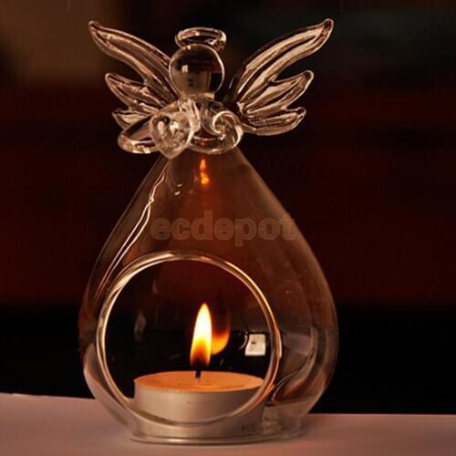 Transparent Glass Flower Vase Hydroponic Terrarium Bottle Candlestick Decoration - Angel