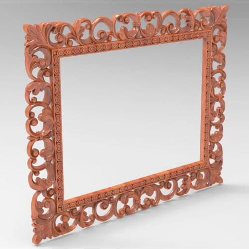 Decor frame digital file frame 3d model relief for cnc carving engraving in STL file format
