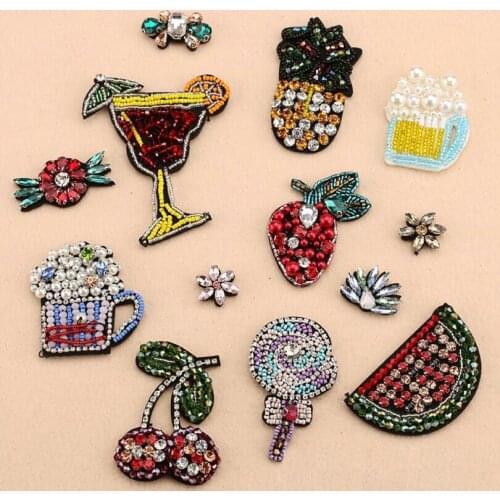 Hand stitch bead cloth crystal drill DIY sewing bag garment accessories badge flower Sewing hornet Stickers DIY ccessories
