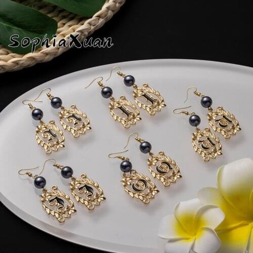 SophiaXuan Fashion 26 Initial Letter Earrings Hawaiian Micronesian Wholesale Jewelry Trendy Drop Dangling Earrings for Women New