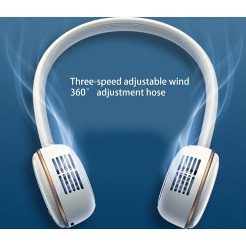 Neck Fan Portable Hanging Neck Fan 1600mAh Battery Rechargeable Mini USB Fan