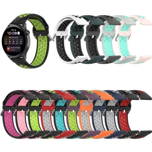 22MM Silicone Sports Two-color Watch Bracelet for Huawei Watch3 for Watch3 Pro