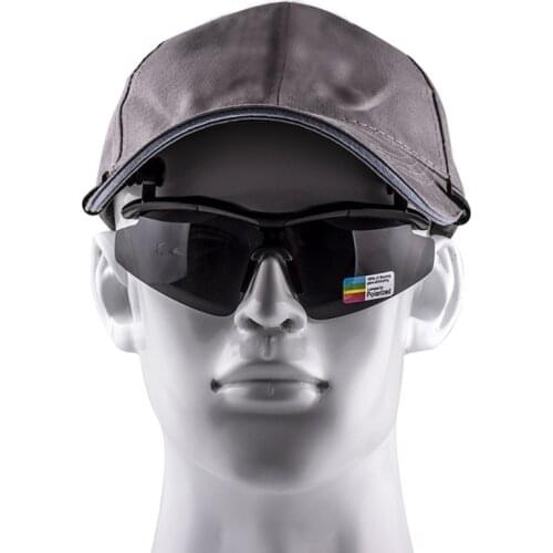 Outdoor Polarized Fishing Glasses Hat Visors Sport Clips Cap Clip On Sunglasses For Biking Hiking Golf Eyewear UV400 c