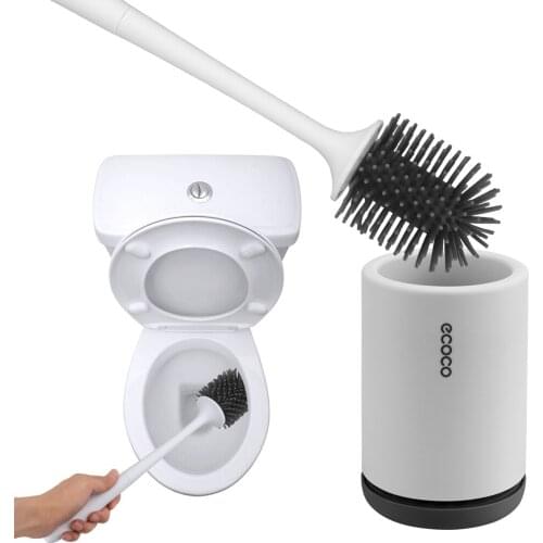 Toilet Bowl Brush TPR Silicone with Holder Handle Wall Mounted Floor Standing Soft Bristles Bathroom Cleaning Set WC Accessories
