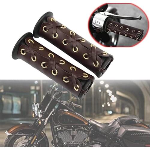 Universal 7/8 inch 22mm Motorcycle Microfiber Simulation Leather Hand Grips Covers Handlebar Wraps for Indian Cheif Classic Crui