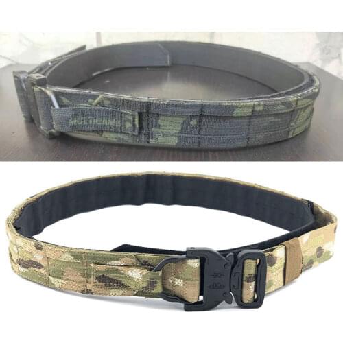 Multicam Tactical Belt Army Military Airsoft Molle Battle Belt Equipment Men Hunting Shooting Double Layer Fighter Belt Outdoor