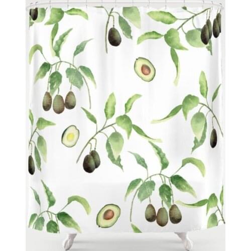 Avocado Pattern Shower Curtain Waterproof Bathroom Decorations Polyester Bathroom Shower Curtain