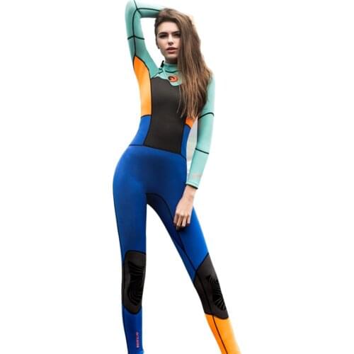 New 1.5mm neoprene ladies wetsuit female one-piece UV sunscreen outdoor warm surfing suit snorkeling suit jellyfish suit