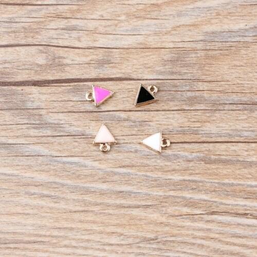 20pcs Korean enamel small triangle charms alloy trinket charms pendants DIY jewelry making bracelet hair earrings accessories