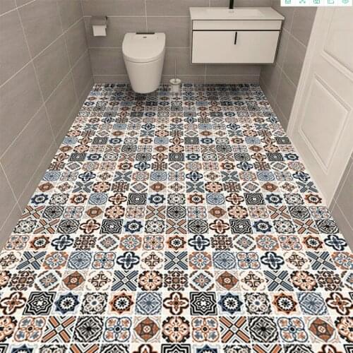 Bathroom Waterproof Stickers Kitchen Oil-Proof Self-Adhesive Bathroom Floor Tiles Ground Wall Tiles Renovation Decoration Wear-r