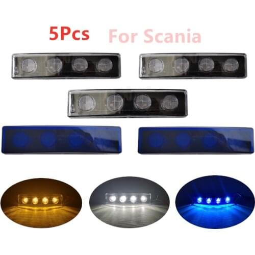 5Pcs 24v Blue White Amber Led side marker for Scania heavy duty truck led Light For Scania truck Sunvisor lights OEM 1798980