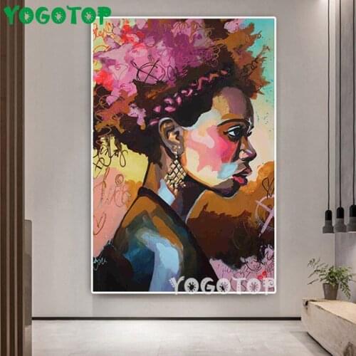 5D Diamond Painting watercolor African woman Diamond Mosaic Full Drill Square Diamond Embroidery Pictures Of Rhinestones YY4472