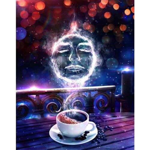 5D DIY diamond painting Coffee face Full square/round Embroidery Pattern Cross stitch kits mosaic wall stickers