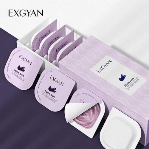 8pcs/Box Natural Eggplant Extract Mud Facial Mask Oil Control Moisturizing Acne Blackhead Deep Cleaning Mask For Eensitive Face