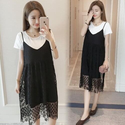 9506# Maternity Clothes Sweety 2Pcs Maternity Nursing Dress Set Clothes for Pregnant Women Breastfeeding Pregnant Women Suit