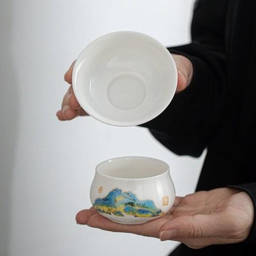 Dehua White Porcelain Tea Drain Filter Group One Perforation Design Ceramic Filter Kung Fu Tea Ceremony Accessories