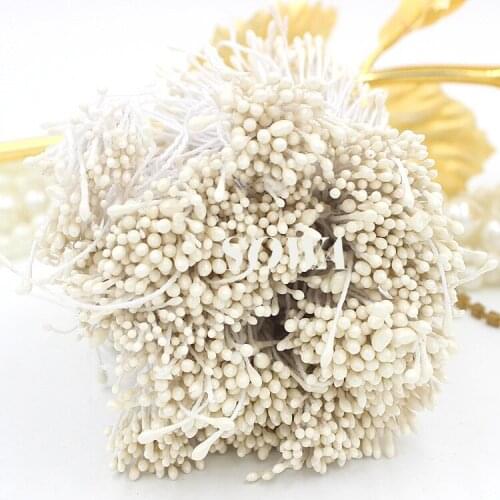 Free shipping 1mm 900pcs/Lot Double Head Pure White Flower Stamen Cake Decoration Craft DIY
