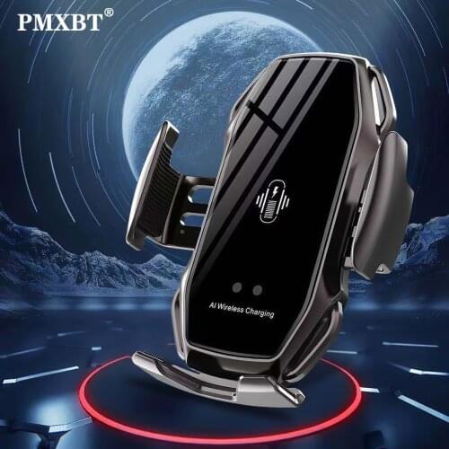 Wireless Car Charger Mount Auto Clamping 10W Fast Charging For iPhone 11 XR X 8 Infrared Induction Sensor Car Phone Holder Stand