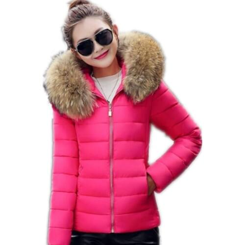 Plus Size 5XL Winter Women Short Parkas Outerwear Casual Female Down Cotton Jacket Hooded Fur Collar Slim Female Padded 2018Q569