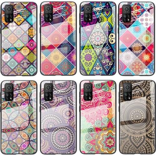 Tempered Glass Hot Luxury Cover Mandala flower pattern For Xiaomi POCO F3 F2 X3 NFC X2 M2 Pro Shockproof Shell Phone Case
