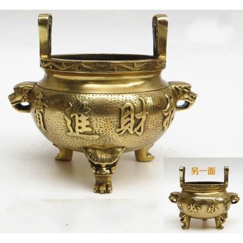 Pure copper incense burner, Buddha items classical arts and crafts Home Furnishing Ornaments, Feng Shui Censer
