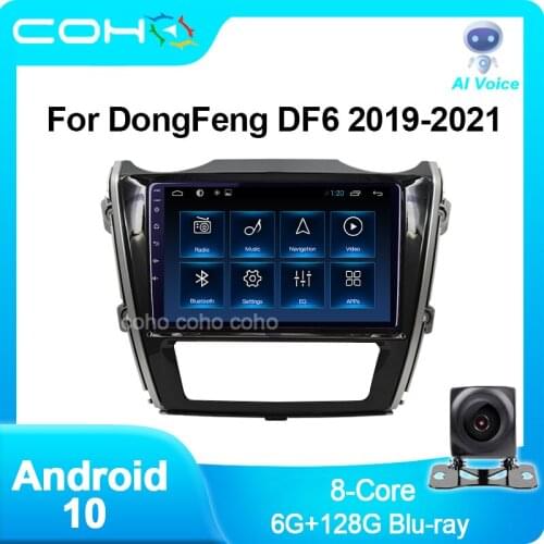 COHO For DongFeng DF6 DF 6 Android10 Car Radio Multimedia Video Player Navigation GPS 6+128 Blu-ray