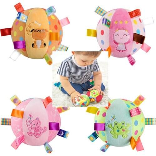 0-12 Months baby Rattles Ball Music Mobile Learning Toys Soft Plush Educational Hand Grasp Rattle Ball Newborn Toys
