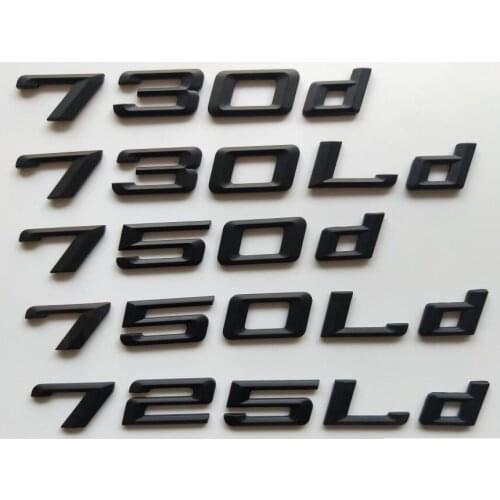 Black 730d 730Ld 725d 725Ld 750d 750Ld Car Emblem Emblems Rear Number Letters Badges for BMW 7 series E67 F01 F02 F03 G11 G12