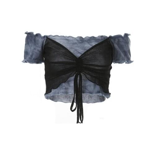 New Gothic Girls Black Short Sleeve Summer T-shirt Women Temperament Slim Tops Sexy Punk Women Fashion Pullover Shirts