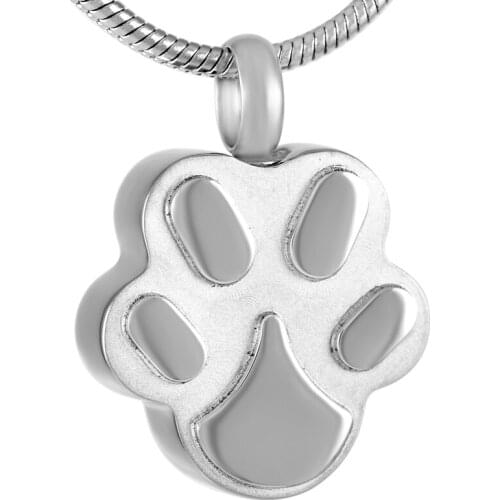 IJD9292 Dog/Cat Paw Stainless Steel Cremation Urn Necklace for Pet Ashes Hold Keepsake Memorial Ashes Jewelry Pendant Locket
