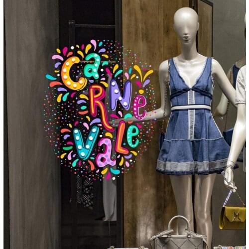Kina CRC0009 window Carnival 100% reusable decorations for window shopping stores without glue and repositionable